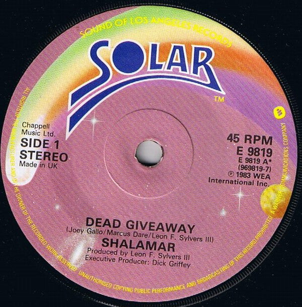 Shalamar ‎- Dead Giveaway - Vinyl 7", 45 RPM, Single, Stereo, UK 1983 (USED VG)