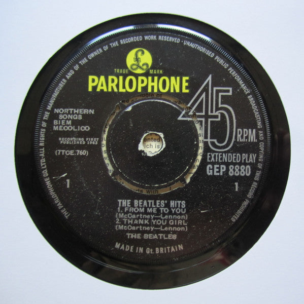 The Beatles ‎– The Beatles' Hits -  Vinyl 7", 45 RPM, EP, Repress, Mono, Rounded Flipback, UK 1963 (USED VG)