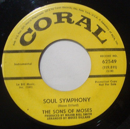 The Sons Of Moses - Soul Symphony / Fatback - Vinyl 7", 45 RPM, Promo, US 1968 (USED VG+)