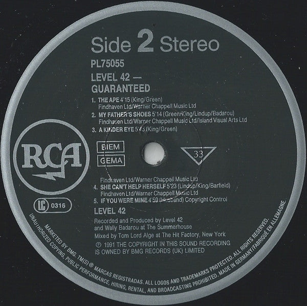 Level 42 ‎– Guaranteed - Vinyl, LP, Album, UK 1991 (USED VG)