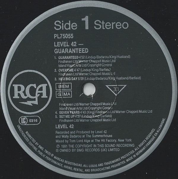Level 42 ‎– Guaranteed - Vinyl, LP, Album, UK 1991 (USED VG)