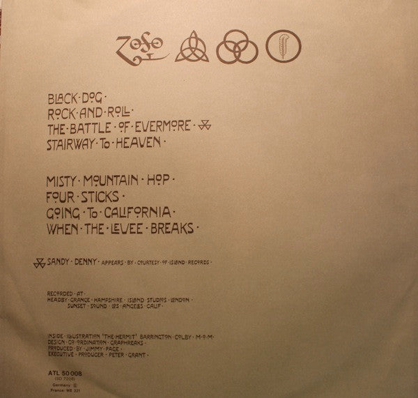 Led Zeppelin ‎– Untitled - Vinyl LP, Album, Reissue, Gatefold, Europe (USED NM)