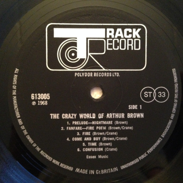 The Crazy World Of Arthur Brown ‎– The Crazy World Of Arthur Brown - Vinyl LP, Album, Stereo, UK 1968 (USED VG+)