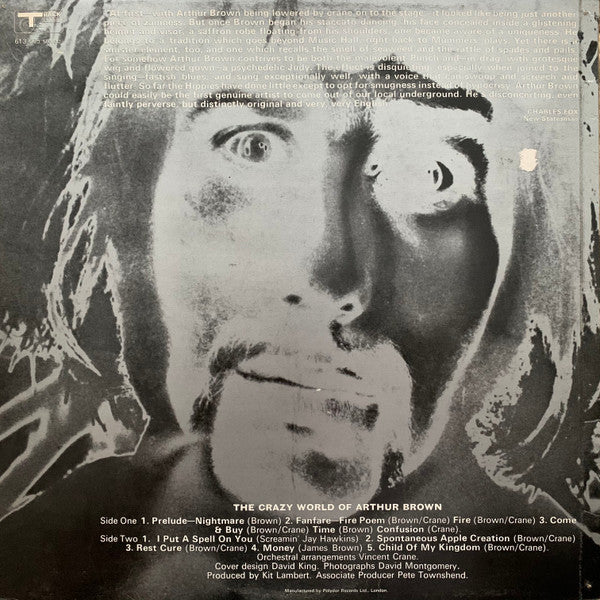 The Crazy World Of Arthur Brown ‎– The Crazy World Of Arthur Brown - Vinyl LP, Album, Stereo, UK 1968 (USED VG+)