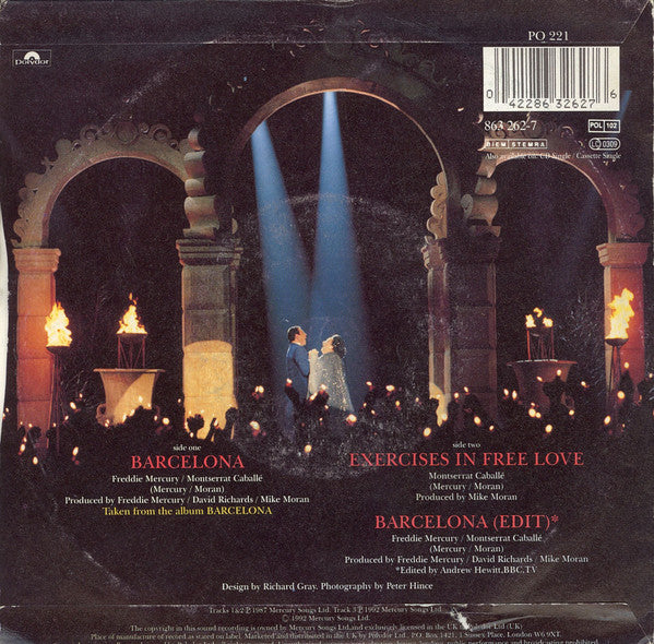 Freddie Mercury & Montserrat Caballé ‎– Barcelona - Vinyl 7", 45 RPM, Single, Reissue, UK 1992 (USED NM)