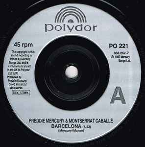 Freddie Mercury & Montserrat Caballé ‎– Barcelona - Vinyl 7", 45 RPM, Single, Reissue, UK 1992 (USED NM)