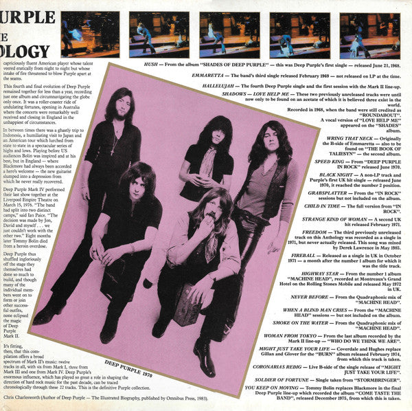 Deep Purple - The Anthology - 2x Vinyl LP, Compilation, Remastered, Stereo, Mono, 1985 (USED VG+)