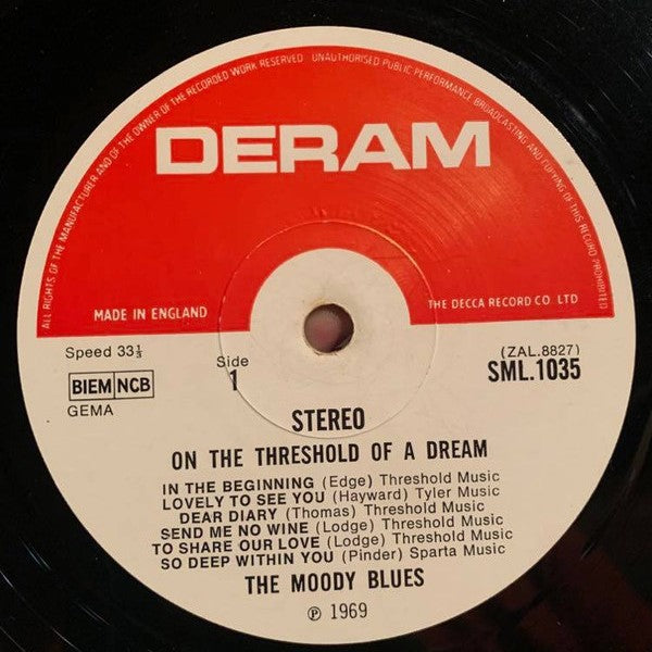 The Moody Blues ‎– On The Threshold Of A Dream - Vinyl LP, Album, Stereo, UK 1969 (USED VG+)