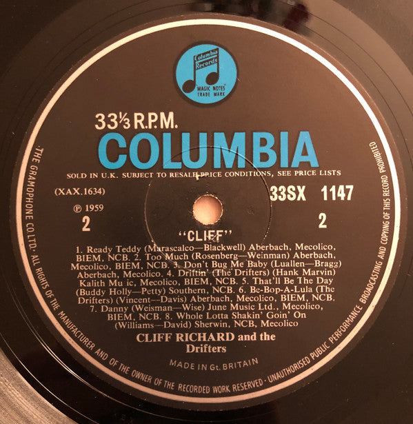 Cliff Richard And The Drifters - Cliff - Vinyl LP, Album, Reissue, UK (USE VG)