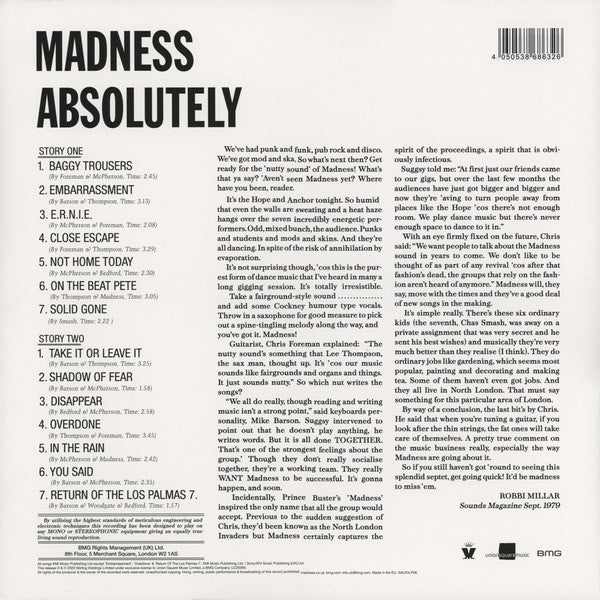 Madness - Absolutely - Vinyl LP, Album, Limited Edition Yellow Disc, Reissue, Remastered, 2021 (NEW SEALED)