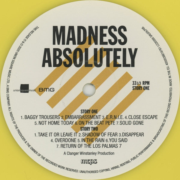 Madness - Absolutely - Vinyl LP, Album, Limited Edition Yellow Disc, Reissue, Remastered, 2021 (NEW SEALED)