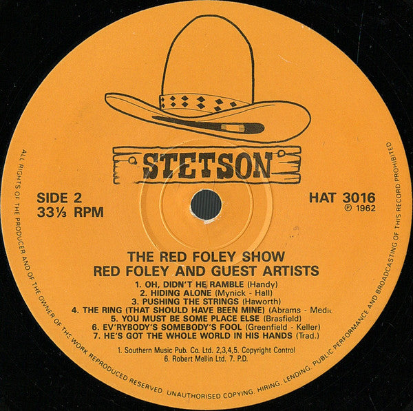 Red Foley ‎- The Red Foley Show - Vinyl LP, Album, Reissue, Mono, UK (USED NM)