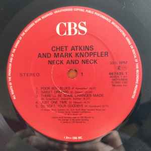 Chet Atkins And Mark Knopfler ‎– Neck And Neck - Vinyl LP, Album, UK 1990 (USED VG+)