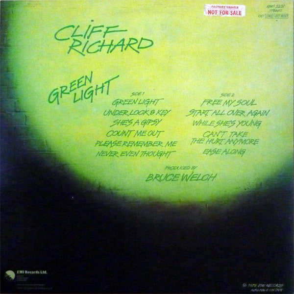 Cliff Richard ‎- Green Light - Vinyl LP, Album, Stereo, UK 1978 (USED VG+)