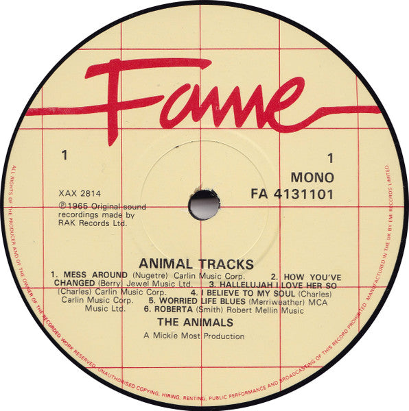 The Animals – Animal Tracks - Vinyl, LP, Album, Reissue, Mono, UK 1984 (USED VG+)