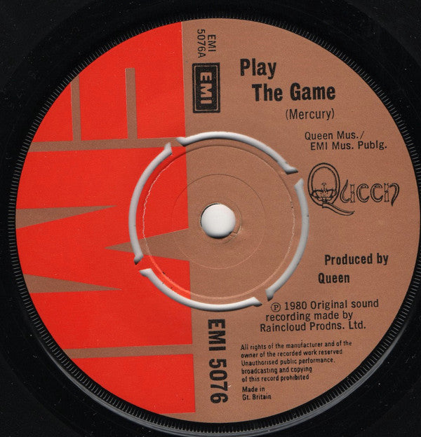Queen ‎- Play The Game - Vinyl 7", 45 RPM, Single, UK 1980 (USED VG+)