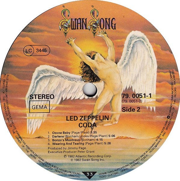 Led Zeppelin - Coda - Vinyl LP, Album, Stereo, 1982 (USED VG+)