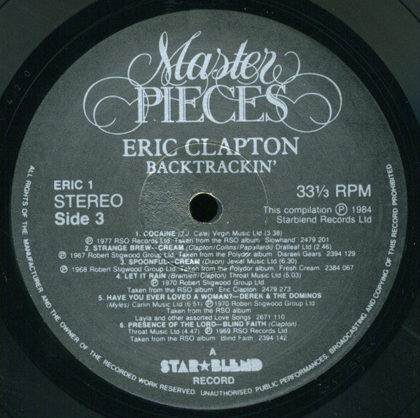 Eric Clapton ‎– Backtrackin' (22 Tracks Spanning The Career Of A Rock Legend) - 2 × Vinyl LP, Compilation, Stereo, UK 1984 (USED G+)
