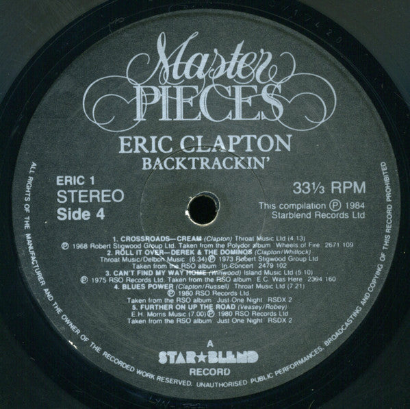 Eric Clapton ‎– Backtrackin' (22 Tracks Spanning The Career Of A Rock Legend) - 2 × Vinyl LP, Compilation, Stereo, UK 1984 (USED G+)