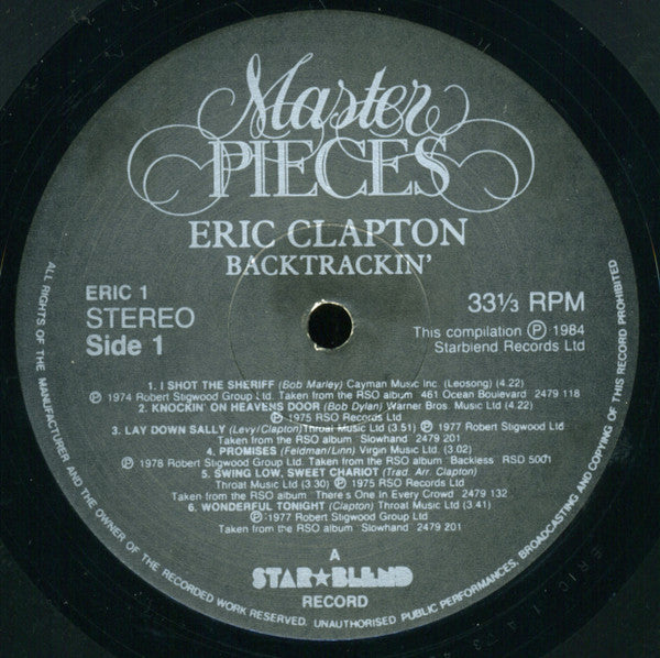 Eric Clapton ‎– Backtrackin' (22 Tracks Spanning The Career Of A Rock Legend) - 2 × Vinyl LP, Compilation, Stereo, UK 1984 (USED G+)