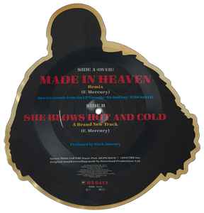 Freddie Mercury ‎– Made In Heaven - Vinyl 7", 45 RPM, Shape, Single, Picture Disc, Stereo, UK 1985 (USED VG+)