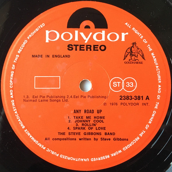 The Steve Gibbons Band - Any Road Up - Vinyl LP, Album, Signed, UK 1976 (USED VG+)