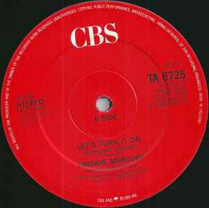 Freddie Mercury ‎– Love Me Like There's No Tomorrow (Extended Version) - Vinyl 12", 45 RPM, Single, Stereo, UK 1985 (USED VG+)