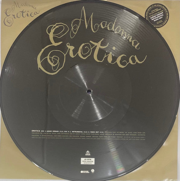 Madonna – Erotica - Vinyl 12", 45 RPM, Limited Edition, Picture Disc, Reissue (NEW SEALED)