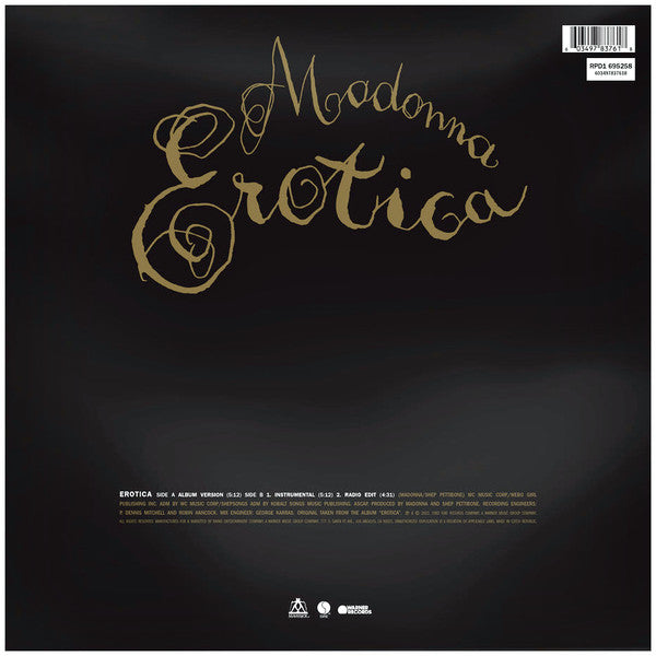 Madonna – Erotica - Vinyl 12", 45 RPM, Limited Edition, Picture Disc, Reissue (NEW SEALED)
