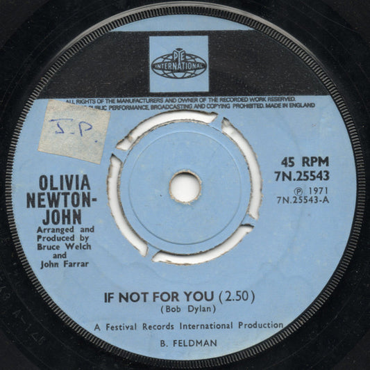 Olivia Newton-John – If Not For You - Vinyl 7", 45 RPM, Single, UK 1971 (USED VG+)