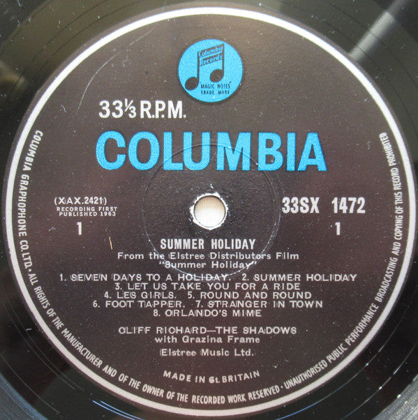 Cliff Richard And The Shadows - Summer Holiday - Vinyl LP, Album, Repress, Mono, UK 1963 (USED VG)