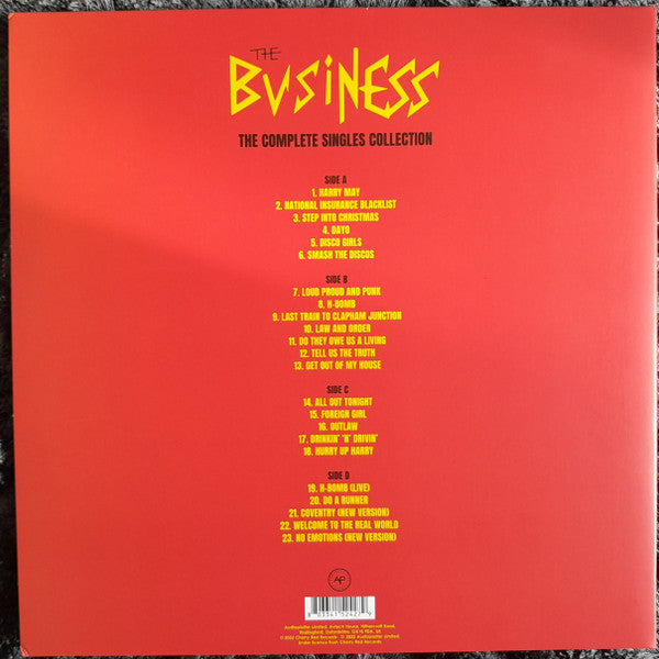 The Business ‎- The Complete Singles Collection - 2 × Vinyl LP, Compilation, Red Vinyl, UK 2023 (NEW SEALED)