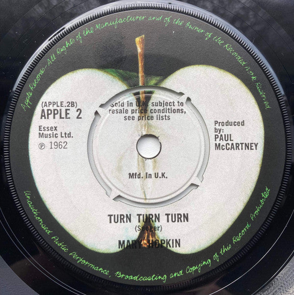 Mary Hopkin ‎- Those Were The Days - Vinyl 7", 45 RPM, Single, Misprint, Push Out Centre, Uk 1968 (USED VG+)