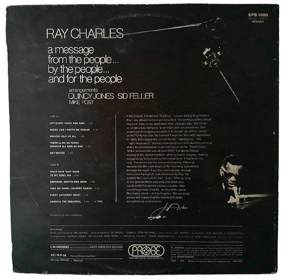 Ray Charles - A Message From The People - Vinyl LP, Album, UK 1972 (USED VG+)