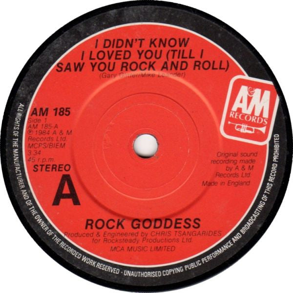 Rock Goddess ‎– I Didn't Know I Loved You (Till I Saw You Rock And Roll) - Vinyl 7", Single, 45 RPM, UK 1984 (USED VG+)
