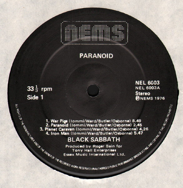 Black Sabbath – Paranoid - Vinyl LP, Album, Reissue, Stereo, Gatefold, UK 1976 (USED VG)
