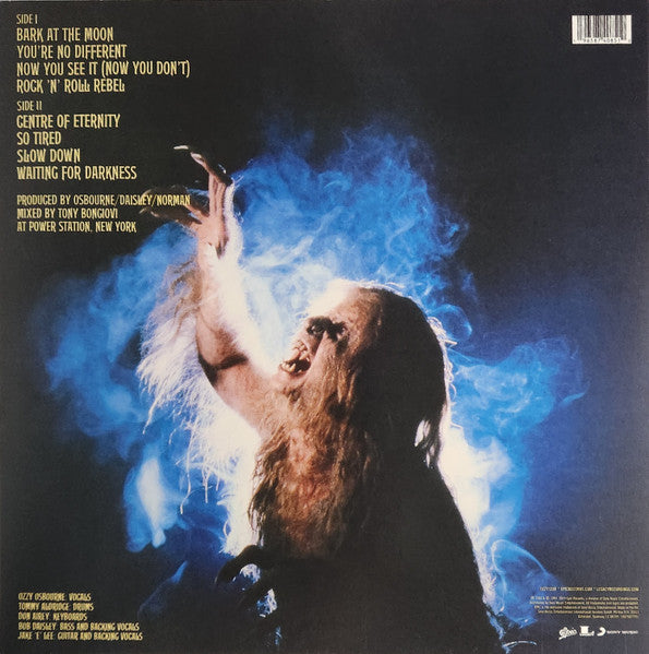 Ozzy Osbourne – Bark At The Moon - Vinyl LP, Album, Reissue, Blue Cobalt Translucent Vinyl (NEW SEALED)