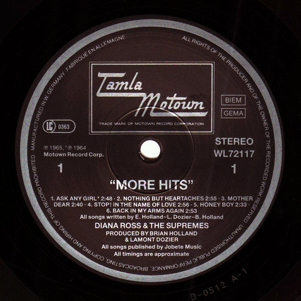 The Supremes ‎– More Hits By The Supremes - Vinyl LP, Album, Reissue, Stereo, 1984 (USED NM)