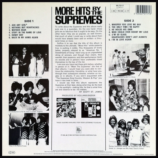 The Supremes ‎– More Hits By The Supremes - Vinyl LP, Album, Reissue, Stereo, 1984 (USED NM)