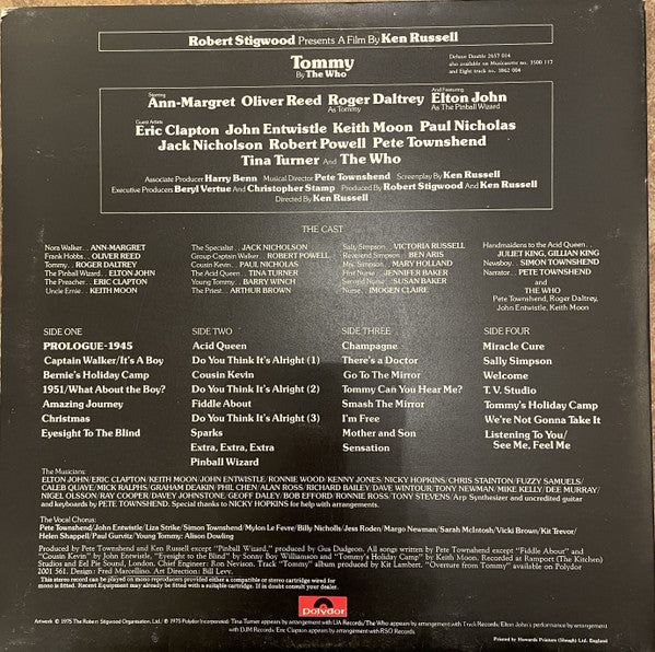 Various ‎- Tommy (Original Soundtrack Recording) - 2 × Vinyl LP, Album, Mispress, Stereo, UK 1975 (USED VG+)