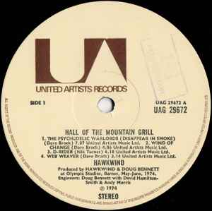 Hawkwind ‎– Hall Of The Mountain Grill - Vinyl LP, Album, Stereo, UK (USED VG+)