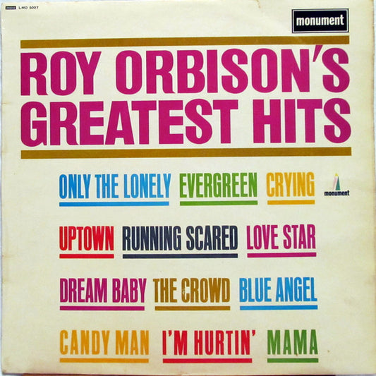 Roy Orbison ‎– Roy Orbison's Greatest Hits - Vinyl LP, Compilation, Mono, UK 1967 (USED VG)