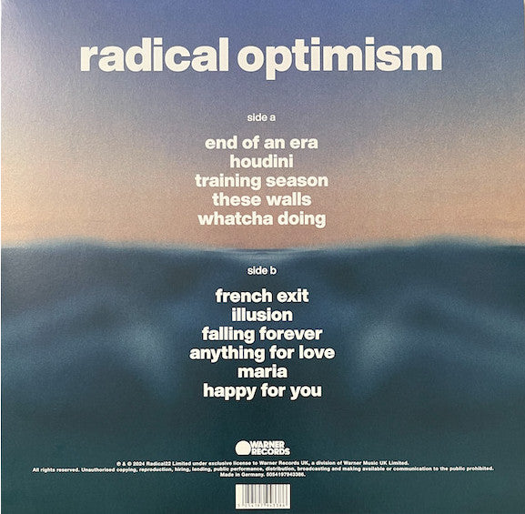 Dua Lipa – Radical Optimism - Vinyl LP, Album, Special Edition, Cobalt Blue Vinyl (NEW SEALED)