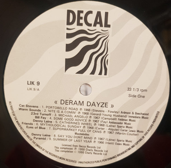 Various ‎– Deram Dayze - Vinyl LP, Compilation, UK 1987 (USED NM)