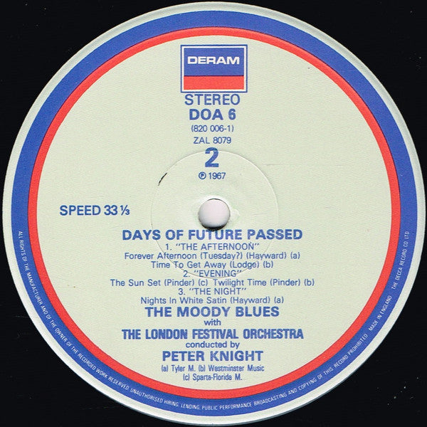 The Moody Blues With London Festival Orchestra Conducted By Peter Knight ‎– Days Of Future Passed - Vinyl LP, Album, Reissue, Stereo, UK (USED NM)