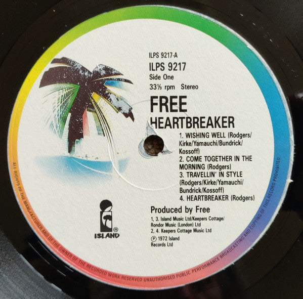 Free – Heartbreaker - Vinyl LP, Album, Reissue, Stereo, UK (USED VG)