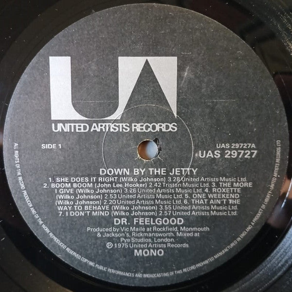 Dr. Feelgood – Down By The Jetty - Vinyl LP, Album, Mono, UK 1975 (USED VG+)