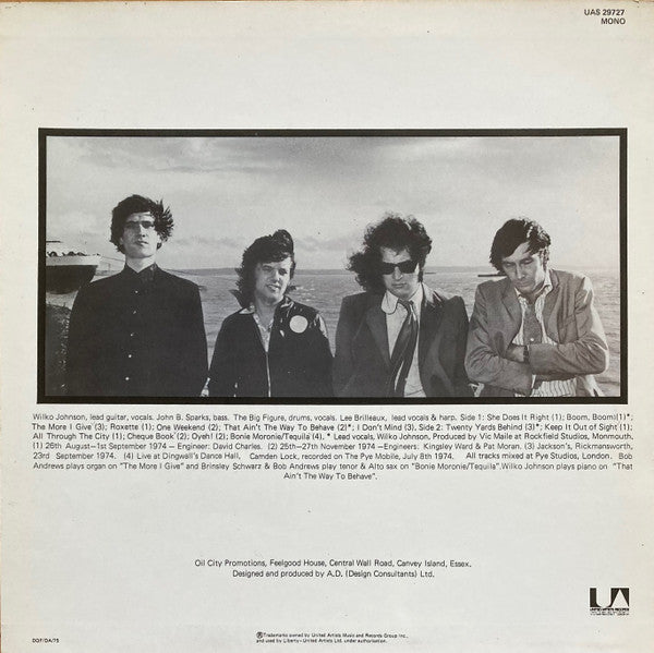 Dr. Feelgood – Down By The Jetty - Vinyl LP, Album, Mono, UK 1975 (USED VG+)
