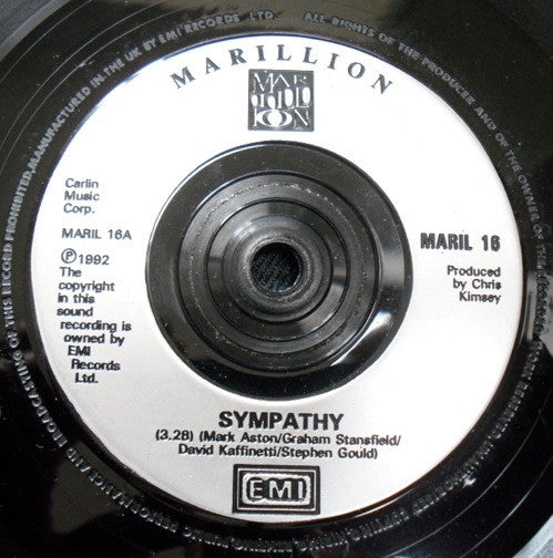 Marillion ‎– Sympathy - Vinyl 7", 45 RPM, Single, UK 1992 (USED VG+)