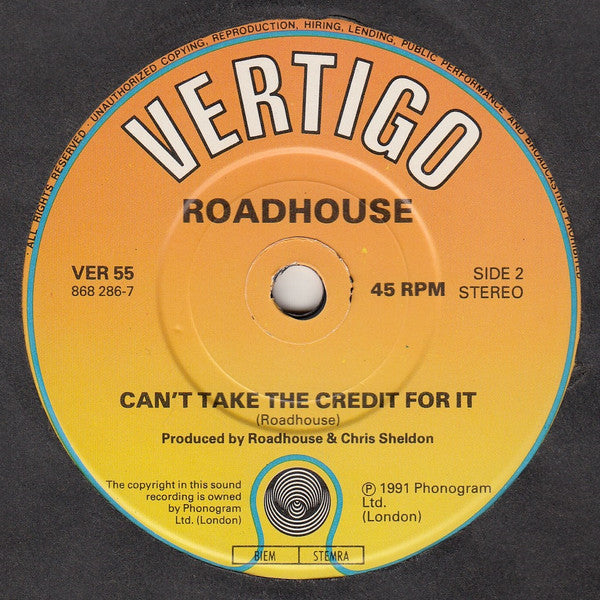 Roadhouse ‎– Tower Of Love - Vinyl 7", UK 1991 (USED NM)